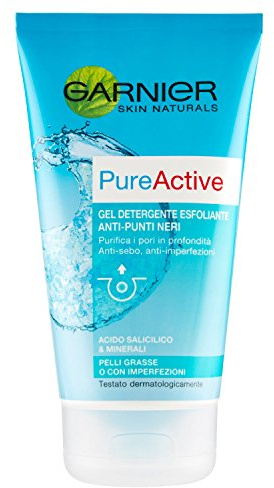 Garnier Pure Active Peeling-Gel gegen schwarze Flecken, für fettige oder unvollkommene Haut, 6 x 150 ml