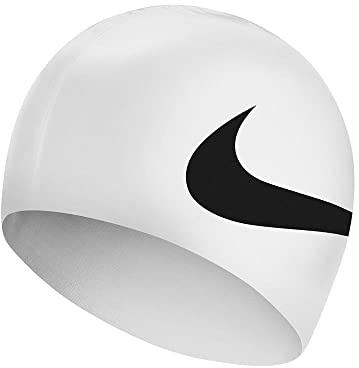 NIKE Silicone Cap Swimming Cap, Unisex Adult, Unisex_Adult, NESS8163, White, one Size