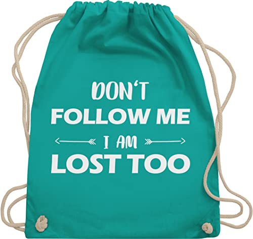 Turnbeutel Rucksack - Festival Zubehör - Don't follow me I am lost too - Pfeile - Unisize - Türkis - lustige damen festivalbeutel konzert i'm beutel festival-bag festivals dont stoffrucksack