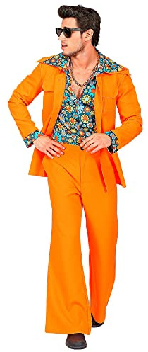 W WIDMANN MILANO Party Fashion - Outfit da uomo anni '70 | Completo a tre pezzi con giacca, camicia e pantaloni inclusi, per Carnevale e feste a tema in stile disco anni '70