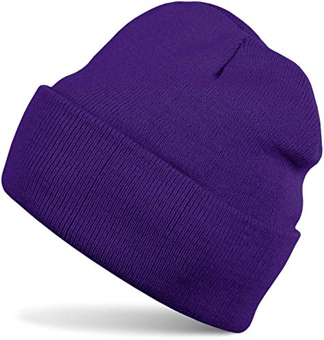 styleBREAKER Cappello Beanie per Bambini con Ampia Visiera, Berretto a Maglia fine Doppio, Cappello per Bambini 2-5 Anni 04024030, Colore:Lilla