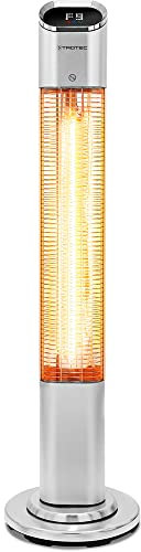 TROTEC Calentador de patio radiante infrarrojo IRS 2050 E, 9 ajustes de calor, hasta 2.000 vatios, oscilación de 45°, temporizador de 24 horas, IP 25.