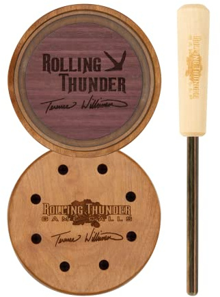 Rolling Thunder Terence Williamson Signature Turkey Crystal Pot Call with Two-Piece Straight Tip Diamondwood Striker