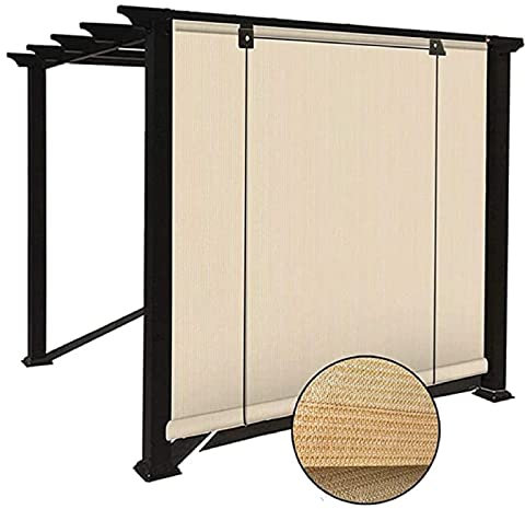 LIJINBO Vela Ombreggiante Tenda Da Sole,Tenda A Rullo Esterna Per Patio Esterno, Tende Avvolgibili Antivento Schermo Per La Privacy Del Patio Tenda Da Sole Per Portico, Gazebo, Cortile, Terrazza, Perg