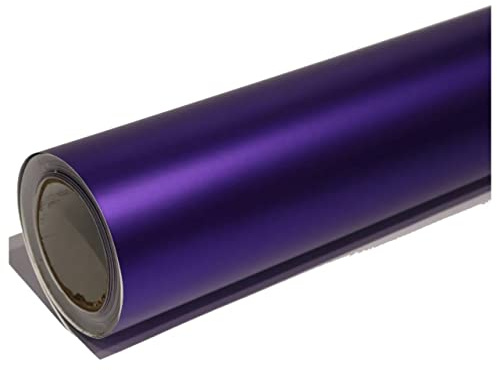 MATT SATIN CHROME CAR VINYL WRAP STICKER VEHICLE AUTO VINYL WRAPPING FILM AIR BUBBLE FREE 50CM x 1.52M (PURPLE)