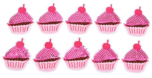 COHEALI 10stücke Teiliges Cupcake Stoffaufnäher Zum Aufbügeln Glitzernde Applikationen Für Kreatives Nähen Und Basteln Einfache Anwendung Kleidung Schals Tischdecken Und Mehr