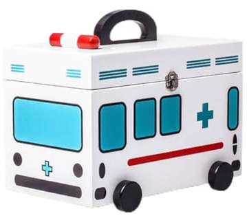 Aufbewahrungsbox für medizinische Boxen für Zuhause, Erste-Hilfe-Set für Kinder, Aufbewahrungsbox für Kinder, Organizer für Erste-Hilfe-Sets, Auto, medizinisches Set, 12,5 Zoll, blau, tragbare Me