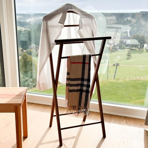 Staboos Herrendiener aus Massivholz - Stummer Diener (Nussbaum)