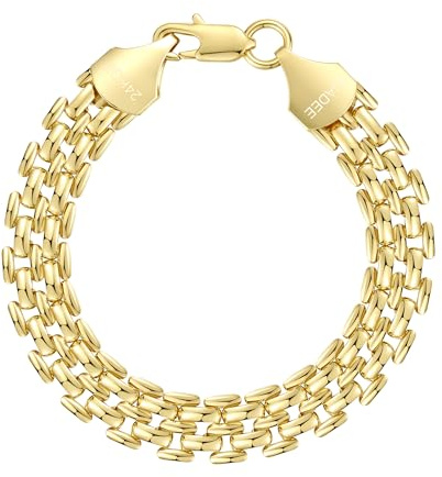 DJADEE Damen Armband Gold vergoldet 999er Gold 24 Karat Wasserfest Damenarmband Hochwertig Damen Armband ELEGANCE (19)