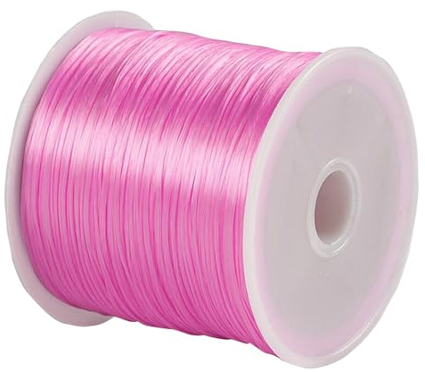 Cordoncino elastico da 0,8 mm, 2 rotoli di cordoncino elasticizzato per la creazione di gioielli e bracciali, rosa