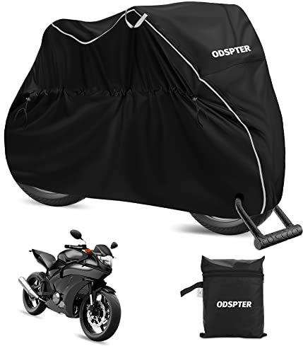Motorrad Abdeckplane, 210D Wasserfestes UV-Beständiges Motorradgarage, Winterfest Motorradabdeckung Outdoor, Abdeckplane Motorrad für Motorroller Roller Moped (245 x 105 x 125 cm)