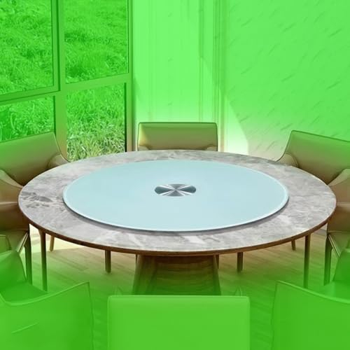 QSPNVFB 50cm Nero Piatto Girevole in Vetro Temperato，70cm Bianco Lazy Susan Vassoio Girevole per Tavolo da Pranzo, Piatto per Torte Girevole per Decorare(White,100cm(39inch))