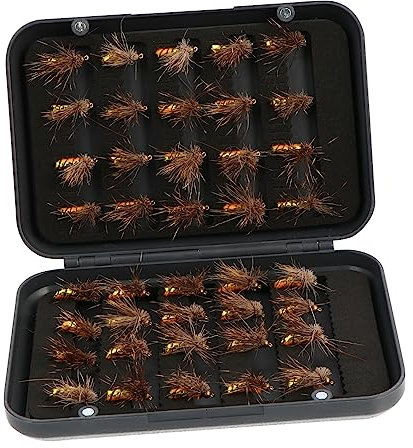 Supvox 40stücke Teiliges Fliegenfischen Köder Mit Realistischer Fliegenform Und Praktischer Aufbewahrungsbox Für Angler Geeignet Für Verschiedene Fischarten
