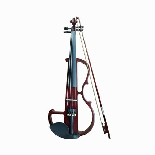 Geige Handgefertigte Elektronische Geige. Elektroakustisches Geigeninstrument Spielen(Wine red)