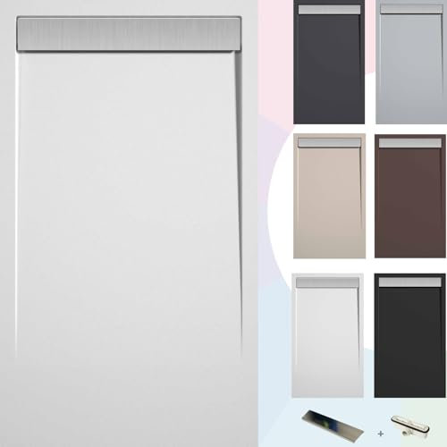 SoulHome Piatto Doccia in Resina 110x90 Bianco Design Griglia Inox