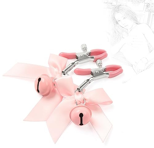 Pinces à tétons pince à seins avec cloches pinces à tétons seins lèvres mamelons pinces vaginales bijoux de tétons pinces à tétons pinces à seins jouets sexuels érotiques femmes et hommes(Rosa)