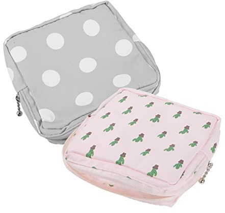 Healeved 2pezzi Sacchetto per Assorbenti Igienici Portatile Borsa per Assorbenti Igienici da Viaggio Sacchetto per Uso Quotidiano Borsa per Donne per Ragazze