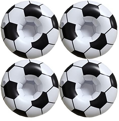 Toyvian 4stücke Inflatable Football Getränkehalter Aufblasbare Schwimmende Trinkbecher Für Pool-Partys Strand Und Kindergeburtstage Leicht Tragbar Und Wiederverwendbar