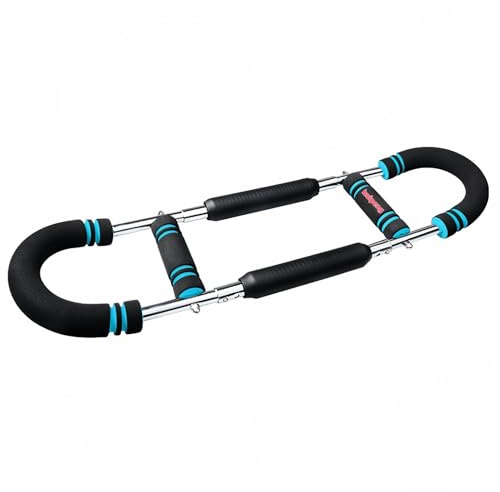 huipeng Armtränare böjhantel U-formad bröstarm expander justerbar twister armtränare, bröstmuskelstång, för bröst, axlar, underarm, biceps och armformar den perfekta kroppen. (blå 40 kg)