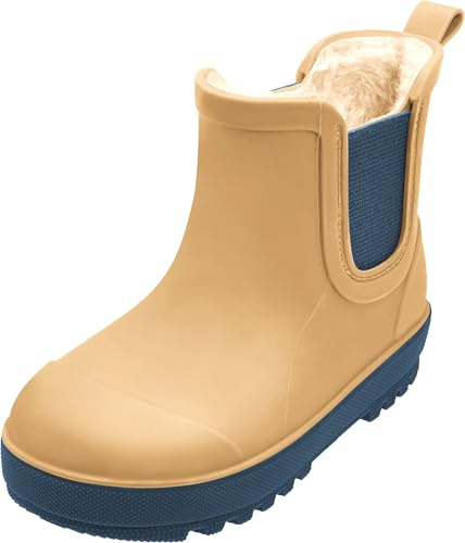 Playshoes Unisex barn varmfoder gummistövlar, Tpe ockra, 28 EU
