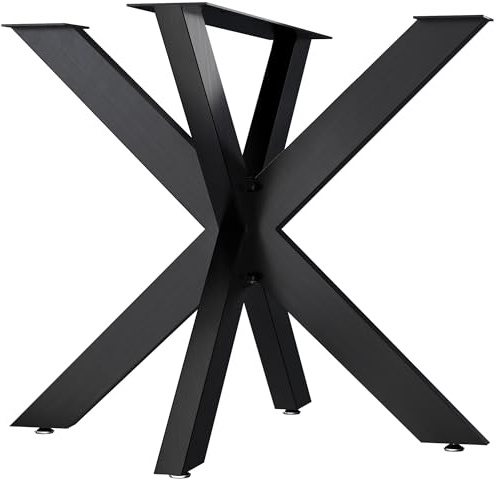 CLP Tischbeine Hardwick I Tischkufen für DIY-Tische mit Höhe 71 cm I Sternförmiges Tischgestell aus pulverbeschichtetem Stahl, Farbe:Industrial schwarz, Größe:85x85x71 cm