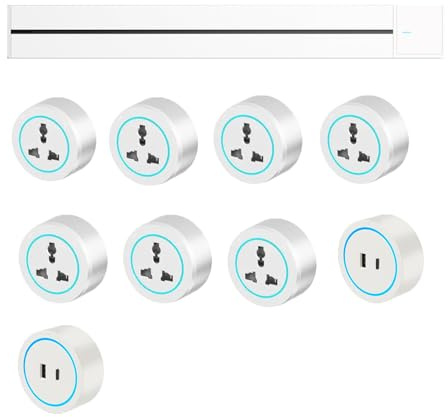 Prise Rail Avec Interrupteur, Multiprise D'interrupteur, Tableau De Câblage Pour Rail Coulissant D'alimentation Mural, Tableau Câblage Pour Multiprise Rail à Montage Apparent,White-100cm