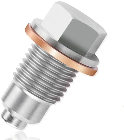Ölablassschraube Magnetisch 2er Set M14x1.5 mit Dichtungen - Hochwertige Magnetische Ölwannenablassschraube Adapter für Motorölwechsel bei PKW & Motorrädern - Langlebige Ölrücklaufschraube für präzise