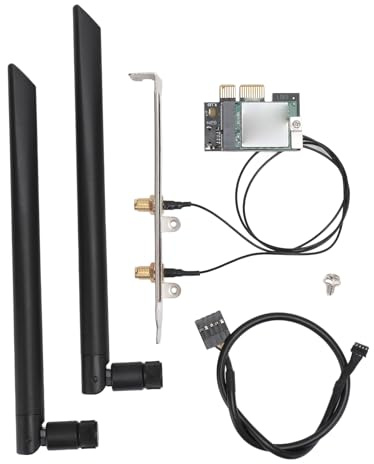 Fyearfly Tarjeta adaptadora WiFi 5G, doble banda 2.4G/5G 867Mbps, fácil de conectar y usar, interfaz PCIEx1, BT4.0, antena desmontable, aumenta la conectividad del PC