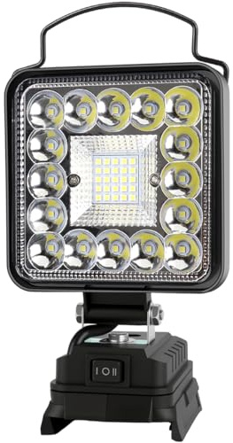 Akku Lampe für Bosch 18V Akku, 48W 4800LM Led Arbeitsleuchte, Strahler Tragbares Flutlichter Baustellen Lampe,mit 2 USB für Camping, Autoreparaturen für GBA Akku（Ohne Akku）