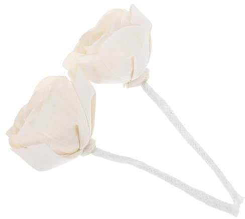 Hohopeti Diffusore di Profumo Floreale con Fiore di Carta Sola Beige e Corda di Cotone, 2 Pezzi per Aromaterapia e Decorazione Soggiorno