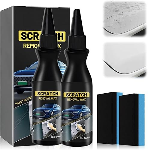 2 Stück Kratzer Entferner Auto, Autopolitur Kratzer Entfernen, Autolack Kratzer Entferner mit Schwamm, Car Scratch Remover Effektiv und Schnell für Auto Verschiedene Oberflächen