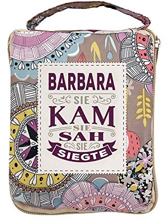 History & Heraldry Design Top Lady Tasche: Barbara/Einkaufstasche, Strandtasche, Sporttasche, Blumenmuster/vielseitig, praktisch, personalisiert mit Name und Spruch