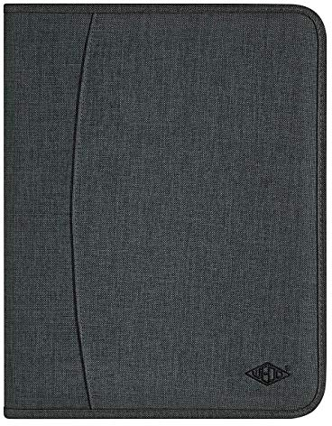 WEDO Ringbuchmappe College, A4, mit herausnehmbarer 2-Ring-Mechanik, Einschubfächern und Schlaufen für Stifte, aus graumeliertem Stoff, Reißverschluss