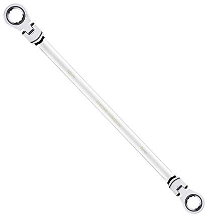 BULLTOOLS Flex-Head Extra Lang Ratschenschlüssel Doppelkastenende Chrom-Vanadium-Stahl 72 Zähne Schraubenschlüssel mit metrischem 8mm x 10mm
