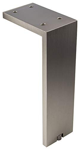 Gedotec Kommoden-Fuß höhen-verstellbar Möbelfuß Edelstahl matt Schrankfuß Vintage eckig - Fonda | Höhe 200 mm | Tragkraft 100 kg | 1 Stück - Design Sockelfuß Aluminium für Couch - Sofa - Bett UVM.