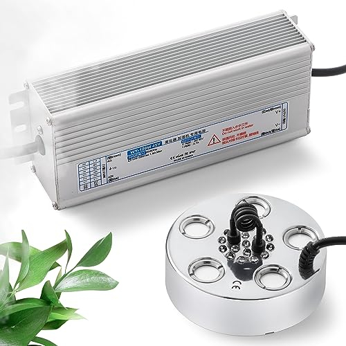 Mxmoonant Nebelmacher 5-Kopf Ultraschall Nebelhersteller 2000ML/ H-Nebelbefeuchter mit Boje und 120W Netzteil für den Gartenbau Landschaftliche Landschaft Gemüseaufbewahrung Magische Atmosph