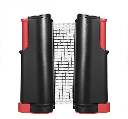 IPENNY Universal Tischtennisnetze Einziehbar Versenkbar Verstellbares Tragbares Tisch Tennis Netz Ping Pong Net TT-Netz Professionell Tischtennisnetze für jeden Tisch Schwarz Grau