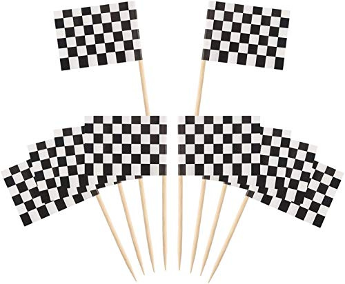 Inateck Party Cupcake Picks, 100 Stück, Schwarz-Weiß, Neutral, Kuchen Topper, Party, CAKE_TOPPER