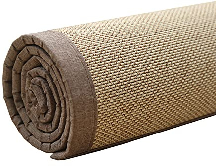YUJIANHUAA Tapis en Bambou et Fibres Naturelles Tissé Main Japonais Antidérapant pour Intérieur - Salon, Chambre - Résistant à l'Usure, Personnalisable (70x120cm)