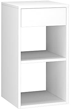 Vicco Nachttisch Dany, Weiß, 35 x 65 cm | zur Aufbewahrung von Büchern und Zeitschriften geeignet