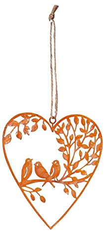 levandeo Cartel decorativo para puerta de jardín, 12 x 13 cm, diseño de corazón, 12 x 13 cm