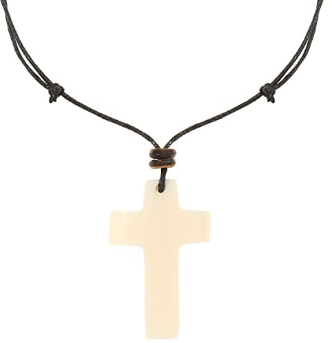 Made by Nami Surfer Halskette mit Anhänger & Kokosnuss Perle - Herren Surfer-Kette Verstellbar mit Holz-Perle - Handmade Strand-Schmuck - Wasserfest - Sommer-Schmuck Männer Halsschmuck