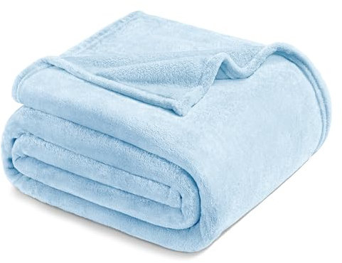Exclusivo Mezcla Fleece Blanket Twin Size for Bed, Super Soft and Warm, All Season Use, Cozy, Plush, Lightweight, 150x200 CM, Ice Blue