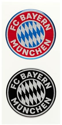 FC Bayern München 3D Aufkleber Logo 2er-Set (Rot) I Selbstklebend & wetterfest für Auto, Motorrad & Laptop I Kunststoff-Gel mit Vereinswappen I Offiziell lizenziert