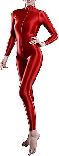 Yaaapiy Damen Ganzkörperanzug Jumpsuit Einteiler Hose Overall Body Bodysuit eng Kostüm Catsuit mit Reisverschluss Dessous