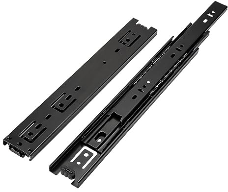 schwerlastauszug 1200mm 3-fach Gefaltete, Voll Dehnbare, Seitlich Hängende Schubladenschienen, Kugelgelagerte Schubladenschienen, Kommoden-Schubladenführungen For Schubladen ( Color : Schwarz , Size :
