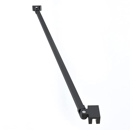 WDWRITTI | Ersatz Stabilisator 50cm Edelstahl Haltestange | Duschwand Seitenwand Dusche Fixiert | Stabilisierungsstange Winkel flexibel einstellbar für Glasstärken 5-8mm | Matt Schwarz(1 stück)