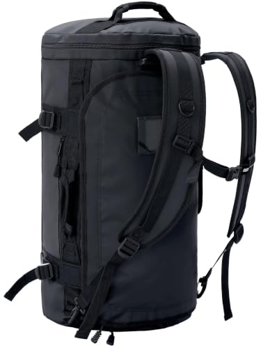 MIER Großer Duffel Rucksack Sport Gym Bag mit Schuhfach, strapazierfähig und wasserabweisend, Schwarz , 90 l