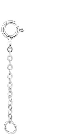 3-Teilige Halskettenverlängerung Mit 1 Abwischbarem Poliertuch, Armband, Fußkettchen, Halskettenverlängerung, Kettenverlängerung, Sicherheitskette, Endkette (Silber)