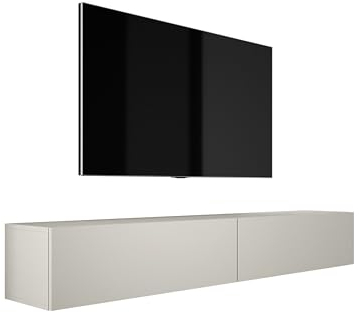 3E 3xE living.com Hängendes TV- Schrank (B: 2 X 100 cm, H: 34 cm, T: 32 cm) in Kaschmir